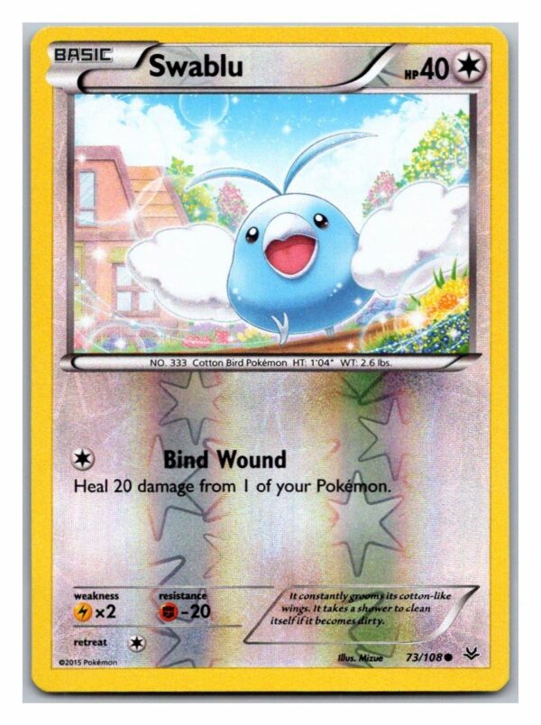 Swablu 73/108 Roaring Skies (Reverse Holo) (Exc Condition)