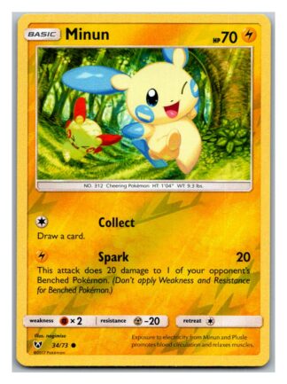 Minun 34/73 Shining Legends (Reverse Holo) (Exc Condition)