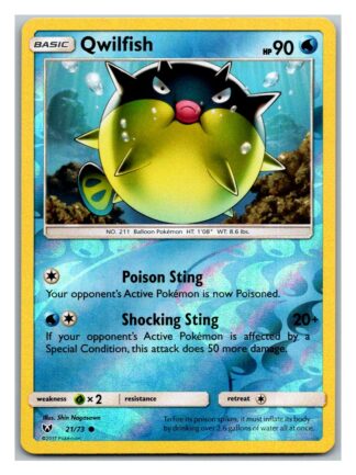 Qwilfish 21/73 Shining Legends (Reverse Holo) (Exc Condition)