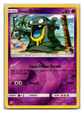 Alolan Grimer 57/149 Sun & Moon (Reverse Holo) (Exc Condition)