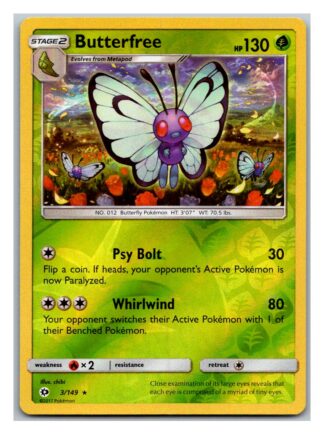 Butterfree 3/149 Sun & Moon (Reverse Holo) (Exc Condition)