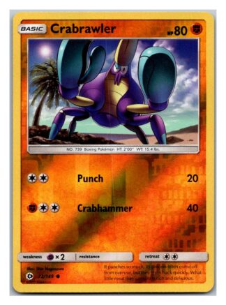 Crabrawler 72/149 Sun & Moon (Reverse Holo) (Exc Condition)