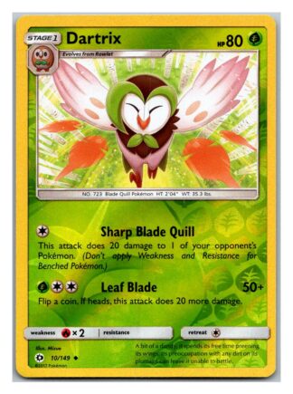Dartrix 10/149 Sun & Moon (Reverse Holo) (Exc Condition)