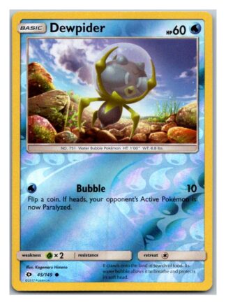 Dewpider 45/149 Sun & Moon (Reverse Holo) (Exc Condition)