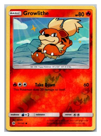 Growlithe 21/149 Sun & Moon (Reverse Holo) (Exc Condition)