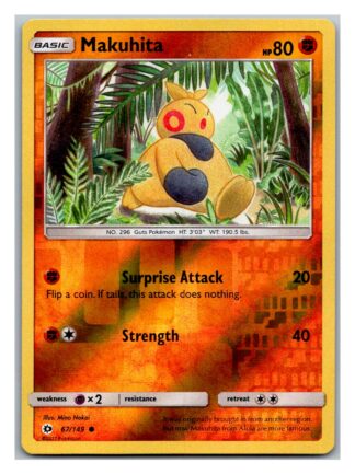 Makuhita 67/149 Sun & Moon (Reverse Holo) (Exc Condition)