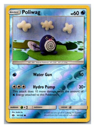 Poliwag 30/149 Sun & Moon (Reverse Holo) (Exc Condition)