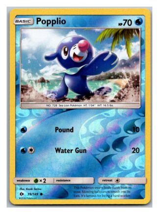 Popplio 39/149 Sun & Moon (Reverse Holo) (Exc Condition)