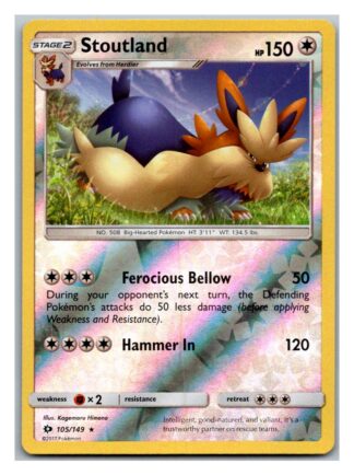 Stoutland 105/149 Sun & Moon (Reverse Holo) (Exc Condition)