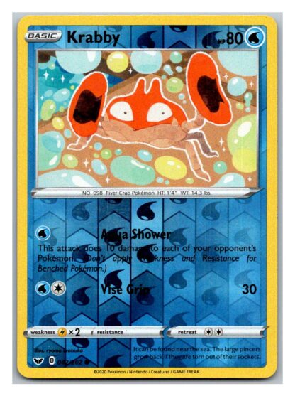 Krabby 42/202 Sword and Shield (Reverse Holo) (Exc Condition)