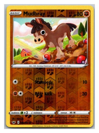 Mudbray 105/202 Sword and Shield (Reverse Holo) (Exc Condition)