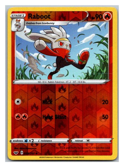 Raboot 033/202 Sword and Shield (Reverse Holo) (Exc Condition)