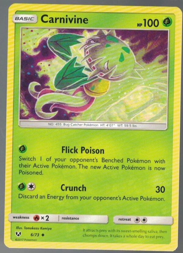Carnivine 6/73 Shining Legends (Uncommon) (Exc Condition)