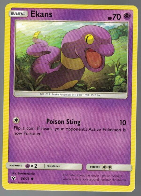 Ekans 36/73 Shining Legends (Common) (Exc Condition)