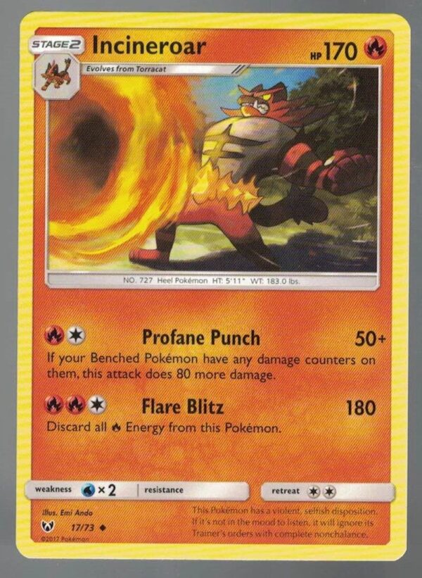 Incineroar 17/73 Shining Legends (Uncommon) (Exc Condition)