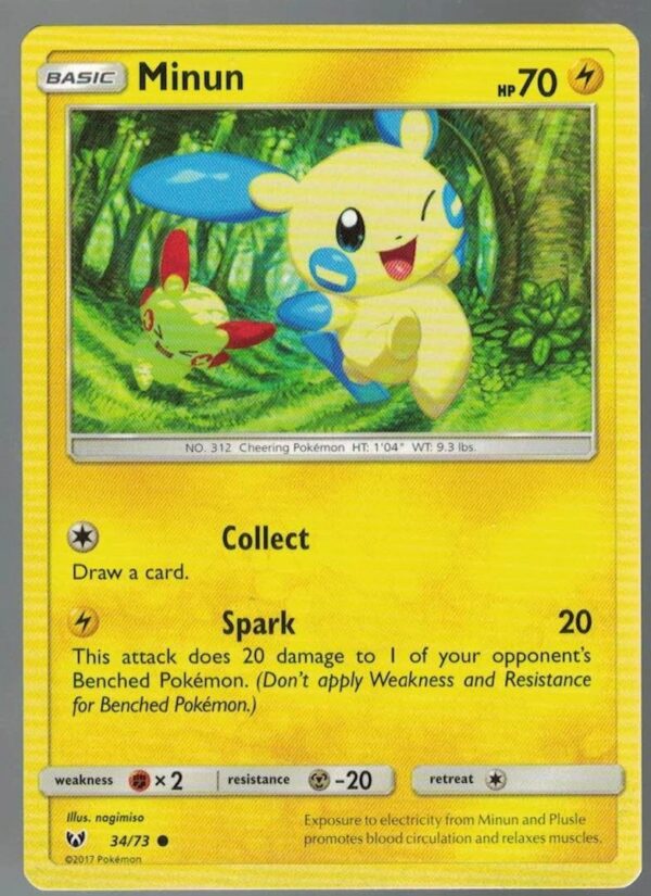 Minun 34/73 Shining Legends (Common) (Exc Condition)