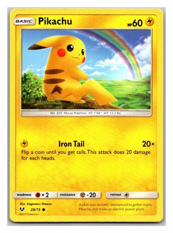 Pikachu 28/73 Shining Legends (Common) (Exc Condition)