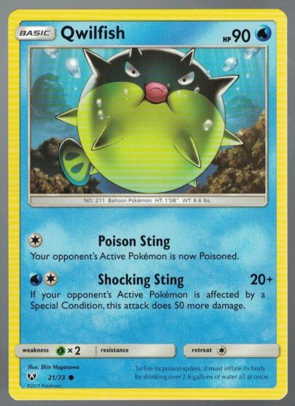 Qwilfish 21/73 Shining Legends (Common) (Exc Condition)