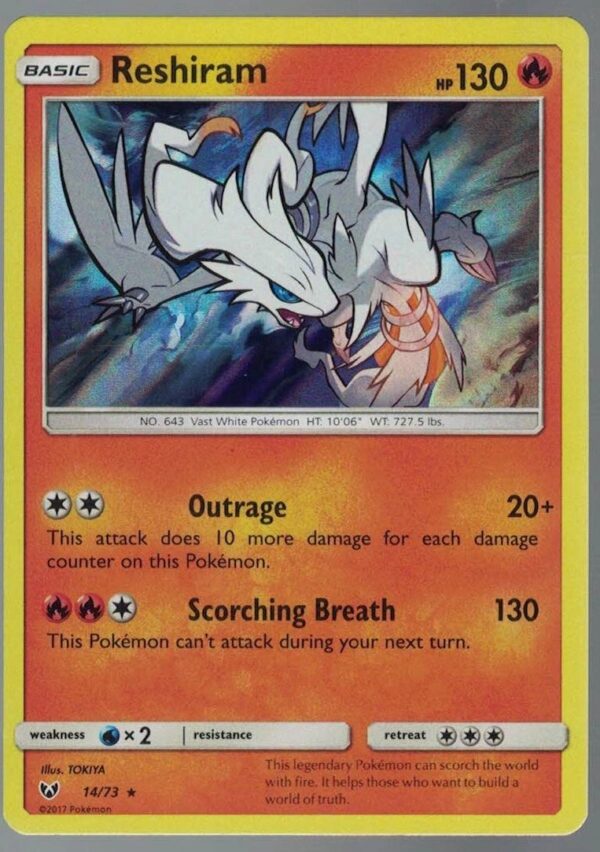 Reshiram 14/73 Shining Legends (Holo) (Exc Condition)