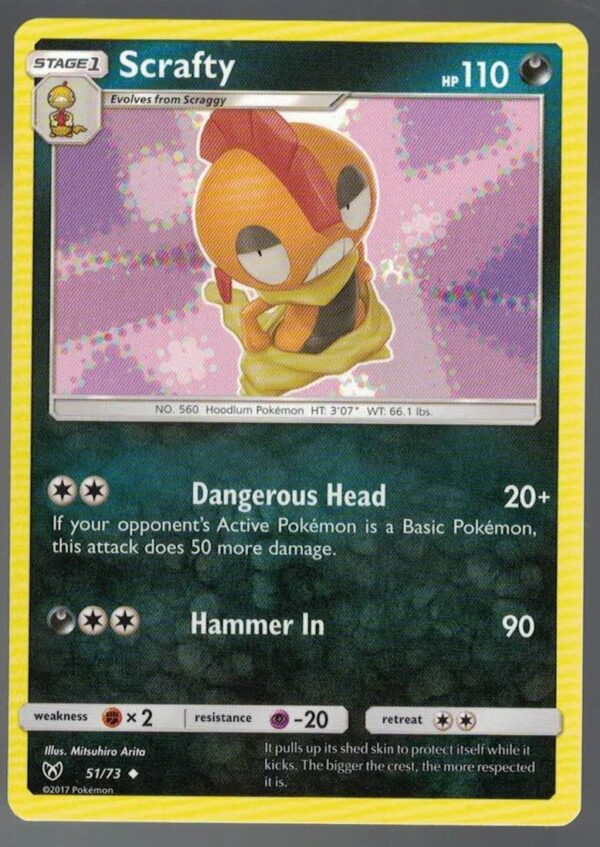 Scrafty 51/73 Shining Legends (Uncommon) (Exc Condition)