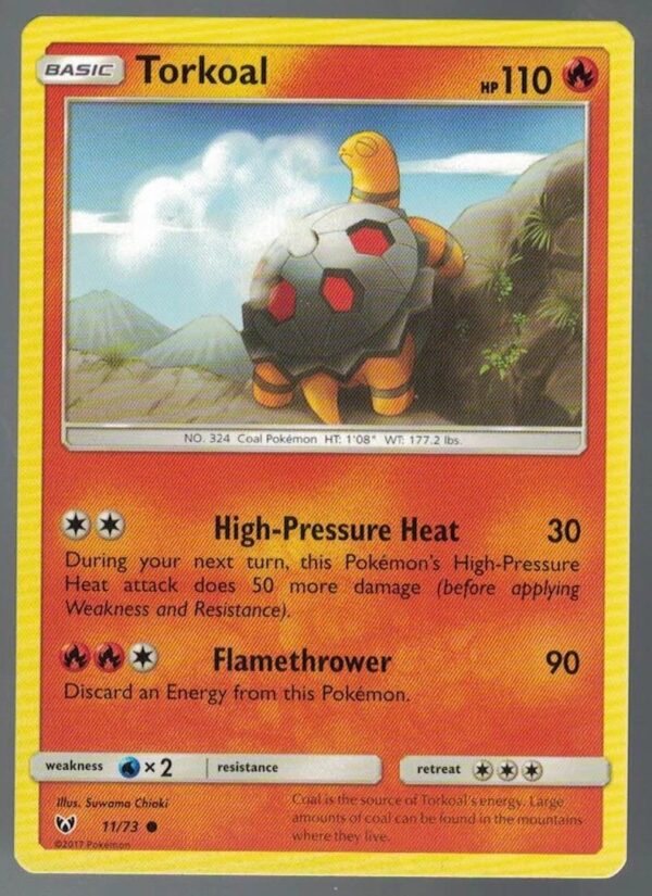 Torkoal 11/73 Shining Legends (Common) (Exc Condition)