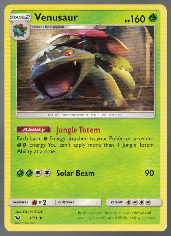 Venusaur 3/73 Shining Legends (Uncommon) (Exc Condition)