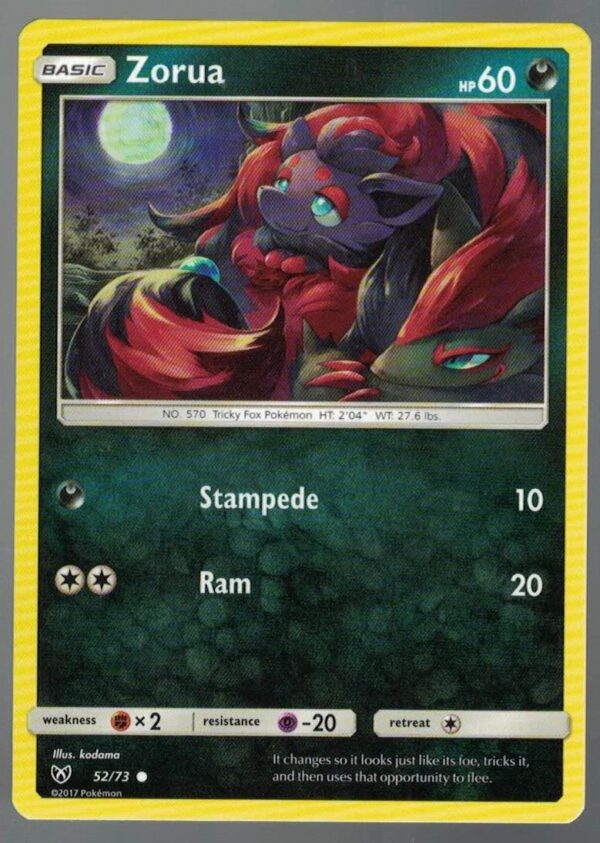 Zorua 52/73 Shining Legends (Common) (Exc Condition)