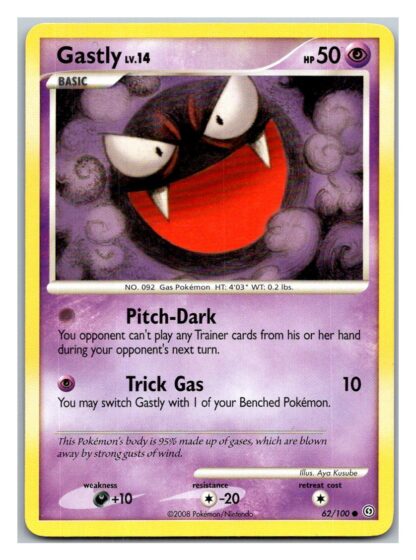 Gastly 62/100 Stormfront (Common) (P Condition)