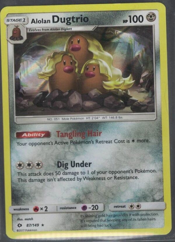 Alolan Dugtrio 87/149 Sun & Moon (Holo) (Exc Condition)