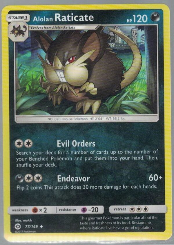 Alolan Raticate 77/149 Sun & Moon (Uncommon) (Exc Condition)