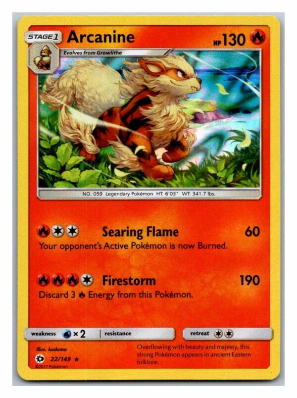 Arcanine 22/149 Sun & Moon (Holo) (Exc Condition)