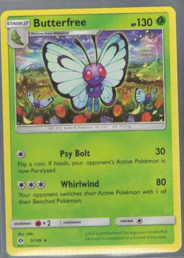 Butterfree 3/149 Sun & Moon (Rare) (Exc Condition)