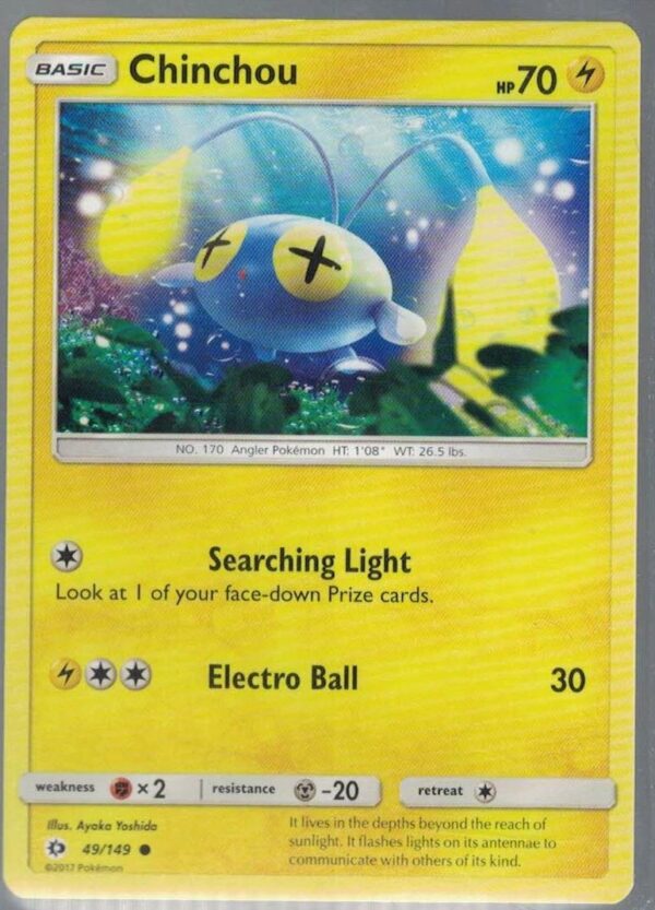 Chinchou 49/149 Sun & Moon (Common) (Exc Condition)