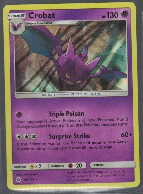 Crobat 56/149 Sun & Moon (Theme Deck Rare) (Exc Condition)