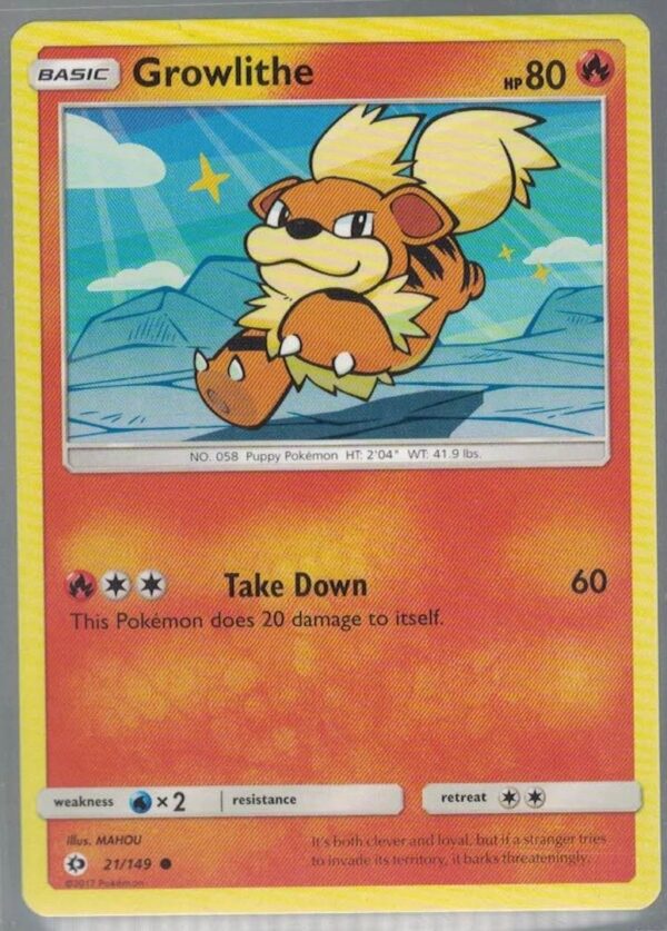 Growlithe 21/149 Sun & Moon (Common) (Exc Condition)