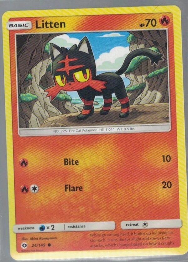 Litten 24/149 Sun & Moon (Holo Promo) (Exc Condition)