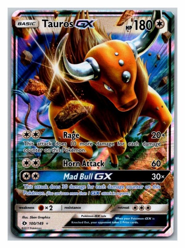 Tauros GX 100/149 Sun & Moon (Ultra Rare) (Exc Condition)