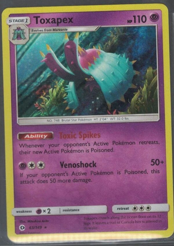 Toxapex 63/149 Sun & Moon (Holo) (Exc Condition)