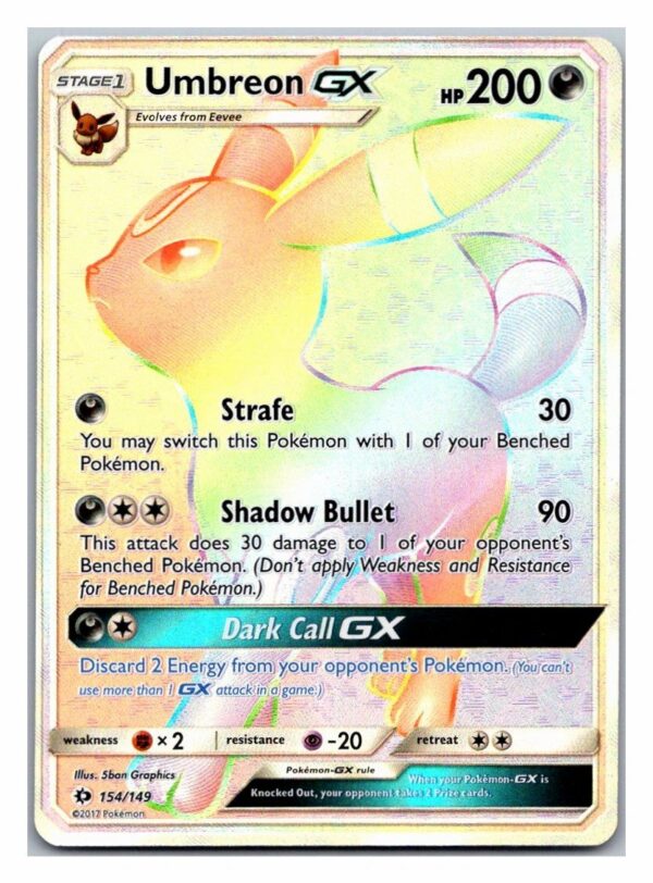 Umbreon GX 154/149 Sun & Moon (Ultra Rare) (Exc Condition)