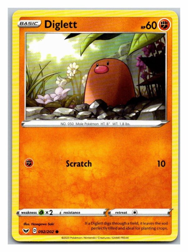 Diglett 92/202 Sword and Shield (Common) (Exc Condition)