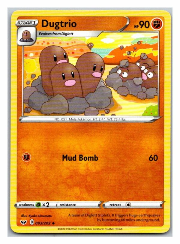 Dugtrio 93/202 Sword and Shield (Uncommon) (Exc Condition)
