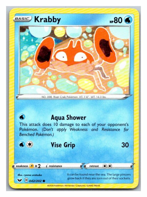 Krabby 42/202 Sword and Shield (Common) (Exc Condition)