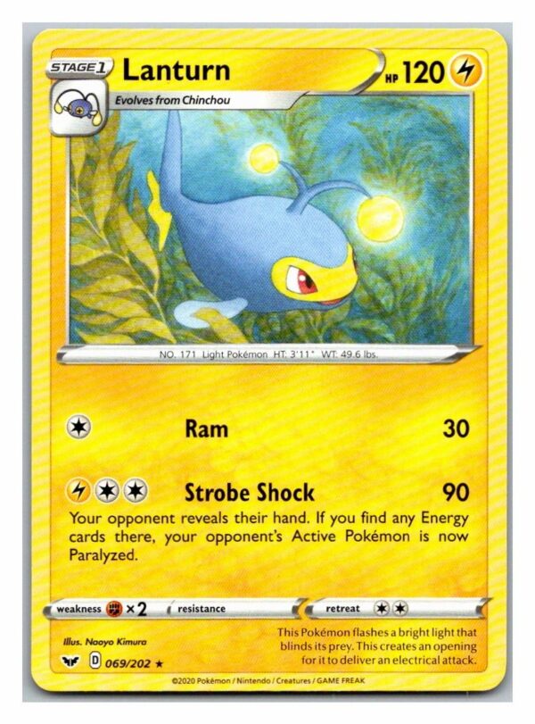 Lanturn 69/202 Sword and Shield (Rare) (Exc Condition)