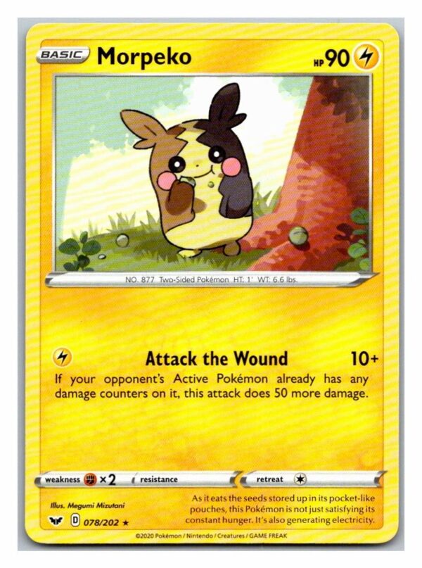 Morpeko 78/202 Sword and Shield (Rare) (Exc Condition)
