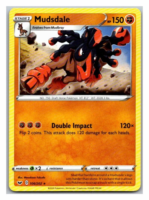 Mudsdale 106/202 Sword and Shield (Rare) (Exc Condition)