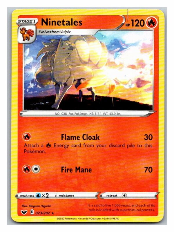 Ninetales 23/202 Sword and Shield (Rare) (Exc Condition)