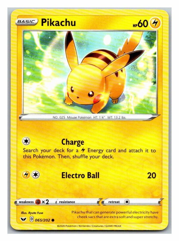 Pikachu 65/202 Sword and Shield (Common) (Exc Condition)