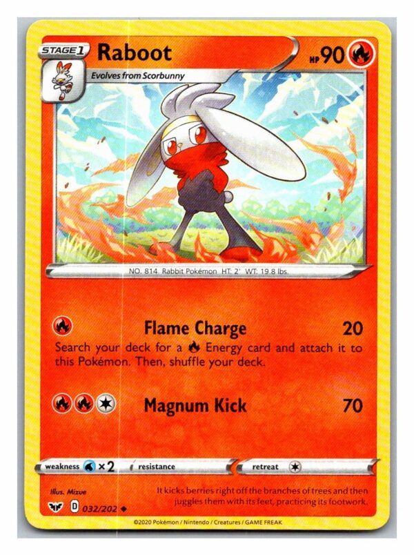 Raboot 032/202 Sword and Shield (Uncommon) (Exc Condition)