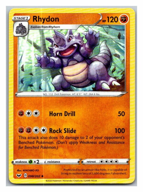 Rhydon 98/202 Sword and Shield (Uncommon) (Exc Condition)