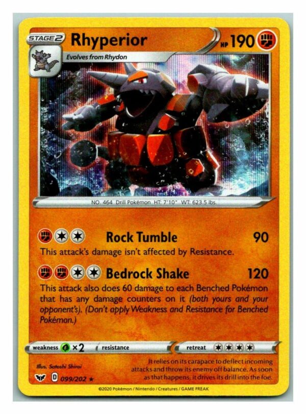 Rhyperior 099/202 Sword and Shield (Holo) (Exc Condition)